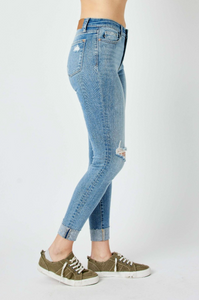 Judy Blue Mid Rise Destroyed Skinny Fit Jeans