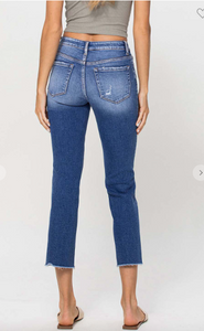 Mid Rise Crop Straight Jean