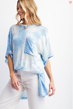 Load image into Gallery viewer, Blue Oversized Tie Dye Boxy Tee