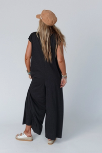 Daphne Scoop Neck Jumpsuit - Charcoal