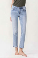 Load image into Gallery viewer, Mid Rise Slim Straight Cropped Jeans