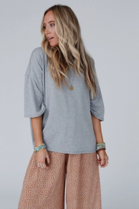 Must Have High Low Tee - Heather Gray