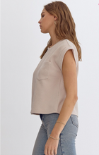 Load image into Gallery viewer, Textured Short Sleeve Top - Light Taupe - Regular &amp; Plus Size