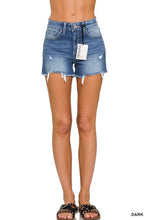 Load image into Gallery viewer, Plus Size - Raw Frayed Hem Cutoff Side Slit Denim Shorts
