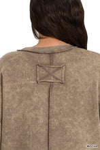 Load image into Gallery viewer, Mocha - French Terry Exposed Seam Sweatshirt - Plus Size