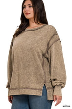 Load image into Gallery viewer, Mocha - French Terry Exposed Seam Sweatshirt - Plus Size