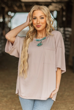 Load image into Gallery viewer, Pearl Grey - Ribbed Relaxed Boyfriend Shirt with Pocket Detail