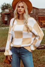 Load image into Gallery viewer, Checkered Sweater - Khaki