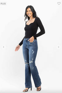 Mid Rise Bootcut Jeans - Plus Size - ONLY 1 LEFT! SIZE 24W