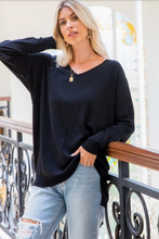 Load image into Gallery viewer, Black - V Neck Knit Top - Regular &amp; Plus Sizes