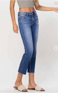 Mid Rise Crop Straight Jean