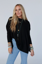 Load image into Gallery viewer, Rosemary Contrast Long Sleeve Top - Black