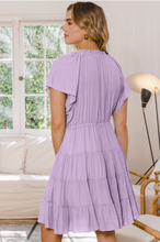 Load image into Gallery viewer, Lavender - V Neck Tiered Dress