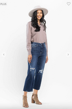 Load image into Gallery viewer, High Waist Cropped Wide Leg Jeans - Plus Size