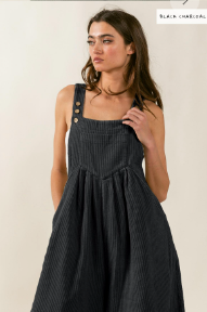 Vintage Washed Corduroy Wide Leg Overalls - Available in 4 Colors