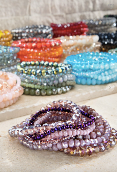 Beaded Stretch Bracelets - Set of 9 - Available in 16 Colors!