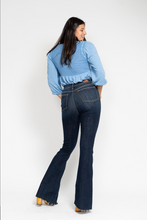 Load image into Gallery viewer, High Waist Raw Hem Flare Jeans