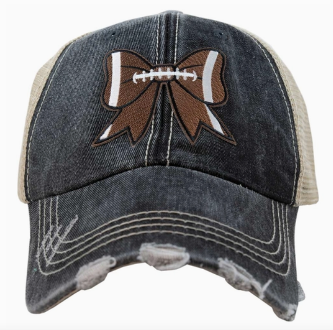 Football Bow Coquette Patch Trucker Hat