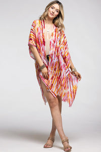 Abstract Foil Print Kimono - Available in 3 Colors