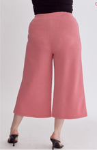 Load image into Gallery viewer, Textured Wide Leg Pants - Coral Pink - Regular &amp; Plus Sizes