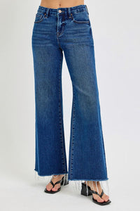 Mid Rise Tummy Control Wide Leg Jeans - Plus Size