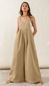 Vintage Washed Corduroy Wide Leg Overalls - Available in 4 Colors