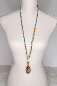 Debbie Necklace - Turquoise/Brown