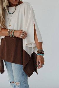 Lucky Shadow Top - Cream Brown