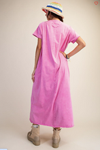 Load image into Gallery viewer, Orchid - Mineral Washed Terry Midi Dress - Plus Size
