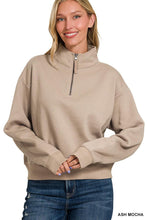 Load image into Gallery viewer, Ash Mocha - Half Zip Fleece Sweatshirt