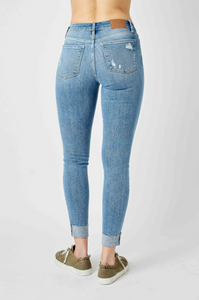 Judy Blue Mid Rise Destroyed Skinny Fit Jeans