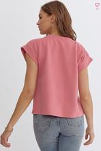 Load image into Gallery viewer, Textured Short Sleeve Top - Coral Pink - Regular &amp; Plus Size