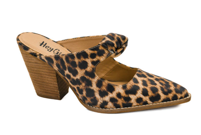 Leopard Velvet Knot Gonna Happen Heeled Mule by Corkys Footwear