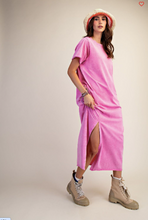 Load image into Gallery viewer, Orchid - Mineral Washed Terry Midi Dress - Plus Size