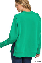 Load image into Gallery viewer, Scuba Round Neck Pullover with Side Slits - Kelly Green