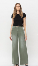 Load image into Gallery viewer, Olivia - High Rise Utility Cargo Wide Leg Jean - Army Green