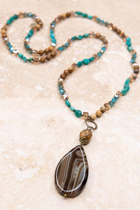 Debbie Necklace - Turquoise/Brown