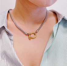 Load image into Gallery viewer, Luxe Pendant Box Chain Necklace - Available in Gold and Two-Toned Silver/Gold