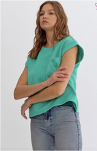 Load image into Gallery viewer, Textured Short Sleeve Top - Mint