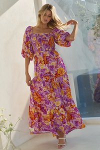 Dahlia Garden - Printed Maxi Dress - Plus Size