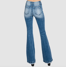 Load image into Gallery viewer, PETITE Mid Rise Stretch Flare Jeans