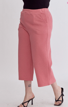 Load image into Gallery viewer, Textured Wide Leg Pants - Coral Pink - Regular &amp; Plus Sizes