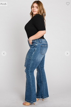 Load image into Gallery viewer, Mid Rise Stretch Flare with Trouser Hem - Plus Size