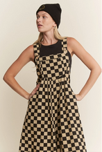 Load image into Gallery viewer, Checkered WIde Leg Overalls - Black/Mocha - Regular &amp; Plus Sizes