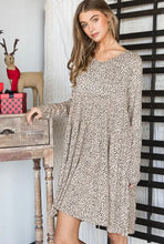 Load image into Gallery viewer, V Neck Animal Print Tiered Babydoll Dress - Plus Size