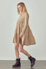 Load image into Gallery viewer, V Neck Animal Print Tiered Babydoll Dress - Plus Size