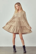 Load image into Gallery viewer, V Neck Animal Print Tiered Babydoll Dress - Plus Size