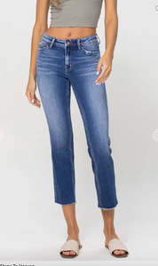 Mid Rise Crop Straight Jean