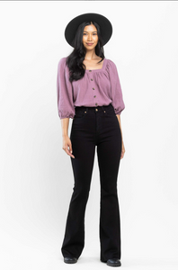 Judy Blues Tummy Control Cut Hem Flare