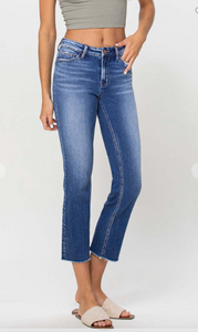 Mid Rise Crop Straight Jean